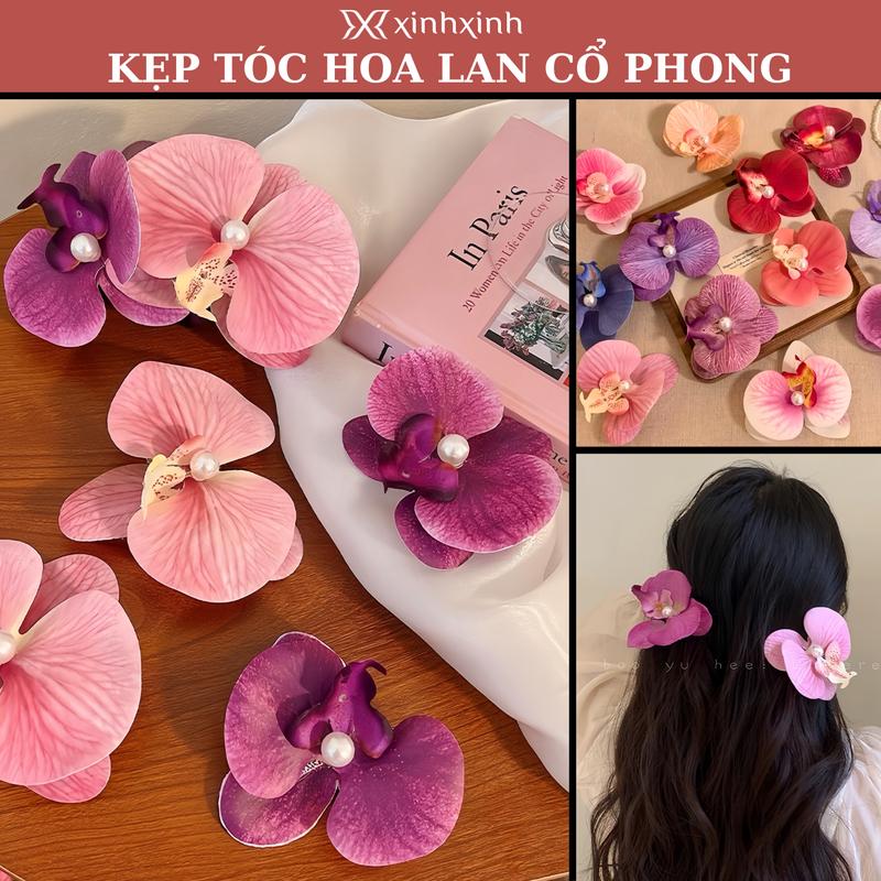  kẹp Tóc Hoa Lan Hồ Điệp Phong Cách Thời Trang Ngọt Ngào Women Nữ kẹp hoalan 