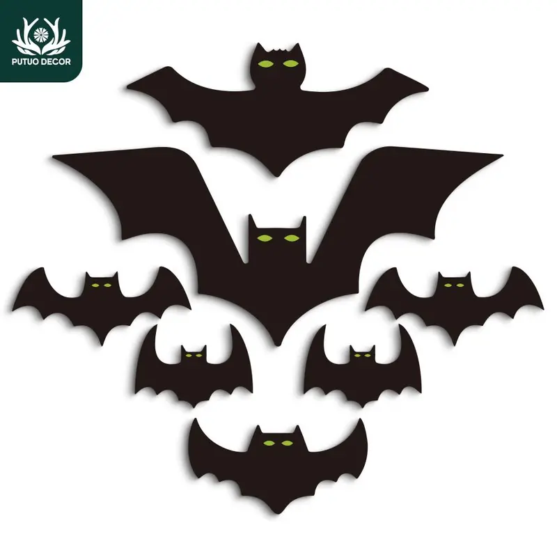 Bat Shaped Wooden Sign, 1 Set Bat Wall Art Decor, Wall Decor for Home Farmhouse Cafe Coffee Shop Living Room Office Studio Bar Pub Club 0