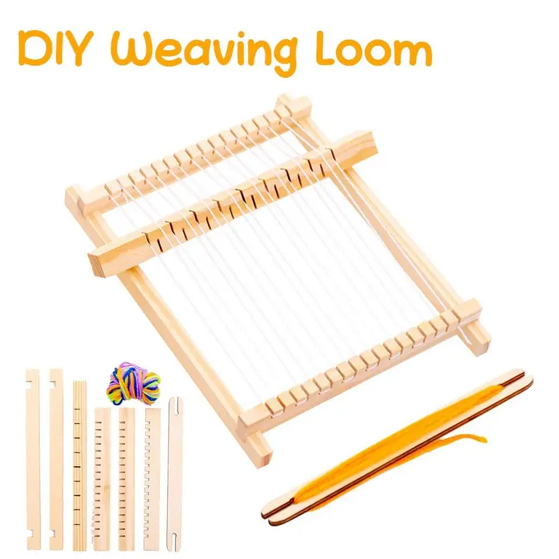 Máy Dệt Tự Làm Sáng Tạo Cho Trẻ Em, Bộ Khung Dệt Mini Sợi Thủ Công, Máy Dệt Kim, Bộ Thảm Dệt 1