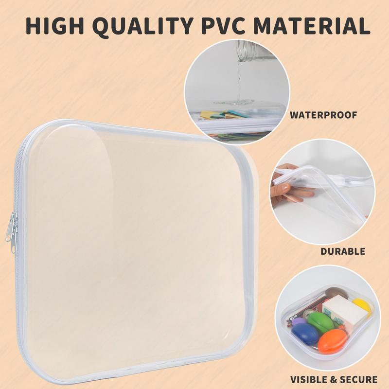 Clear Pvc Zipper Storage Box, 3 Counts/set Portable Waterproof Storage Bag, Plastic Organizer Containers, Multipurpose Storage Case for Pencil Toy Board Game 2