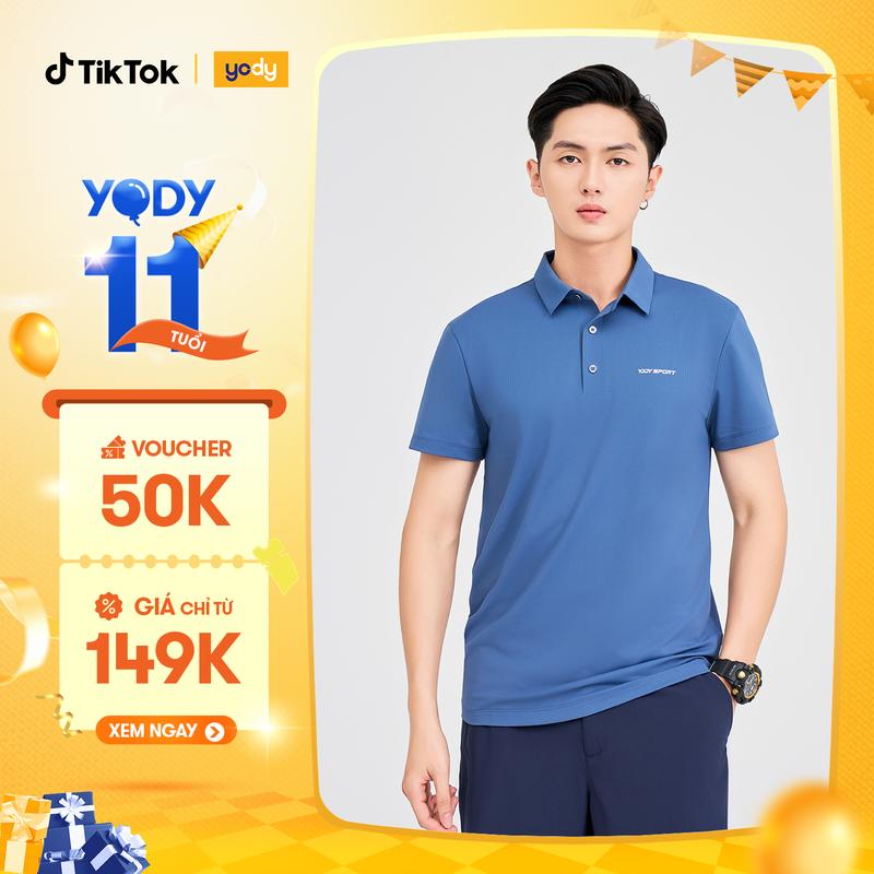 YODY Áo Polo Thể Thao Nam Cổ Ép Seam SAM7079