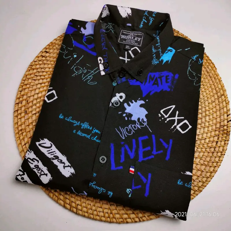 kemeja hawai motif pria lengan pendek print 5