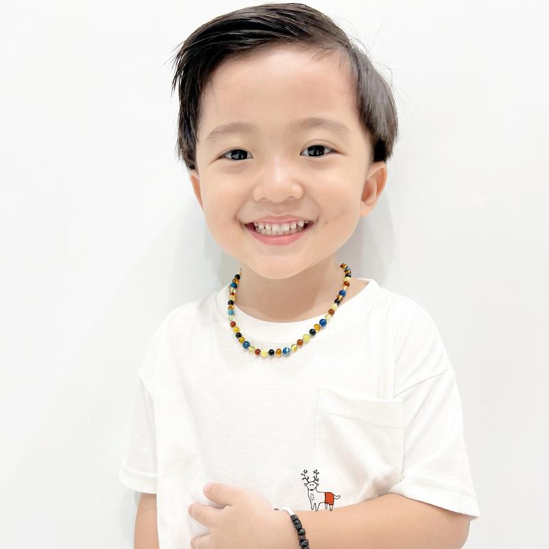 Amber Buddy - JN101 Kalung Amber dengan Deep Blue Imperial Jasper untuk Junior. 38cm [ FREE BANGLE ] 0