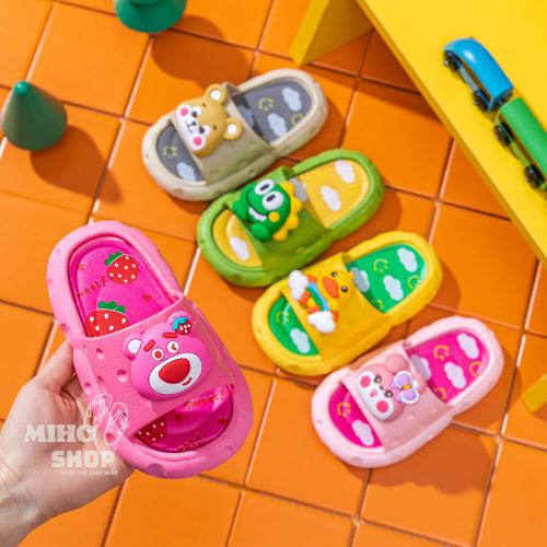 Dép bánh mì quai ngang mùa hè xinh xắn chống trơn trượt gấu vịt thỏ khủng long cho bé trai bé gái