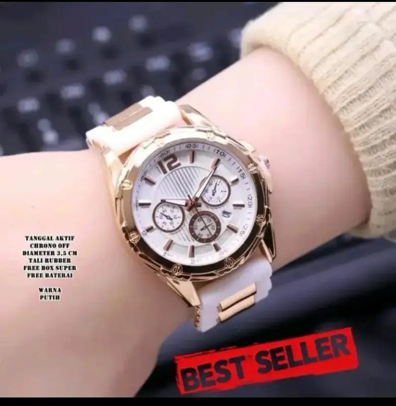 JAM TANGAN WANITA MEWAH ELEGAN / RUBER KARET PREMIUM BISA COD BAYAR DITEMPAT 8