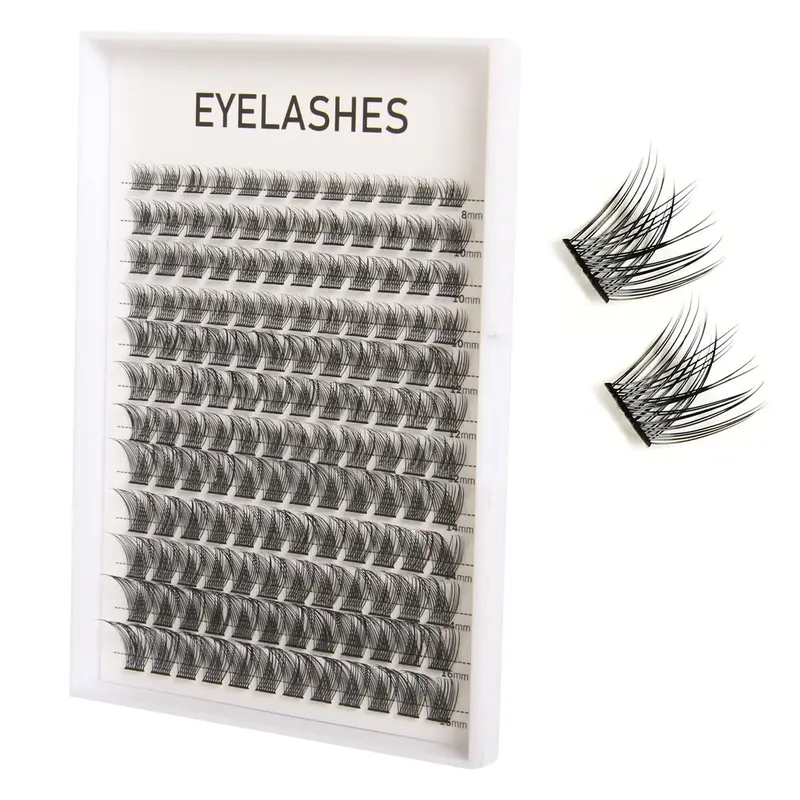 Natural Look Eyelash Extensions, 1 Box C/D Curl Individual Cluster False Eyelashes, Portable Makeup Tool for Women 6