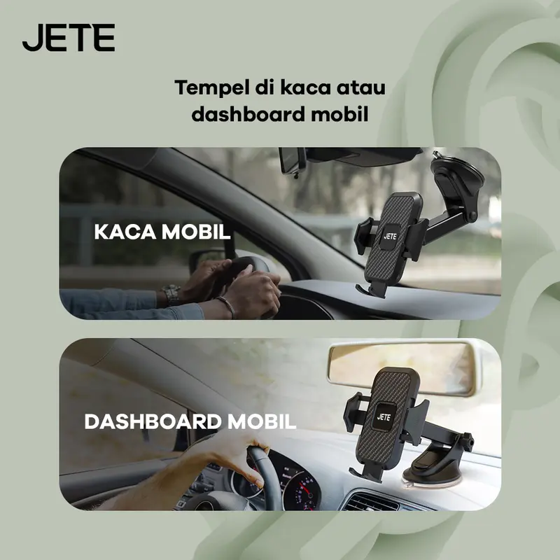 JETE H10B Suction Cup Holder HP Dashboard Mobil Kaca Depan Universal 270° View Angle Metal Smartphone Car 3