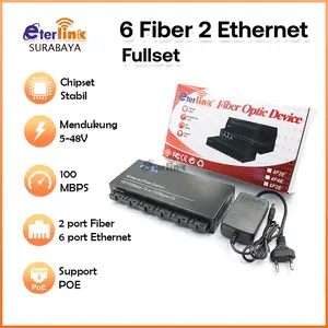100Mbps 6 port sc Fiber 2 port RJ45 Fiber Optic Ethernet Converter