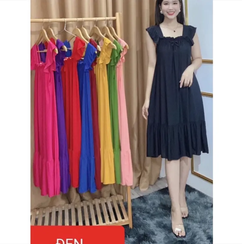 ĐẦM THUN LẠNH CÁNH TIÊN FOM SUÔNG FREESIZE DƯỚI 70KG MỀM MÁT 0
