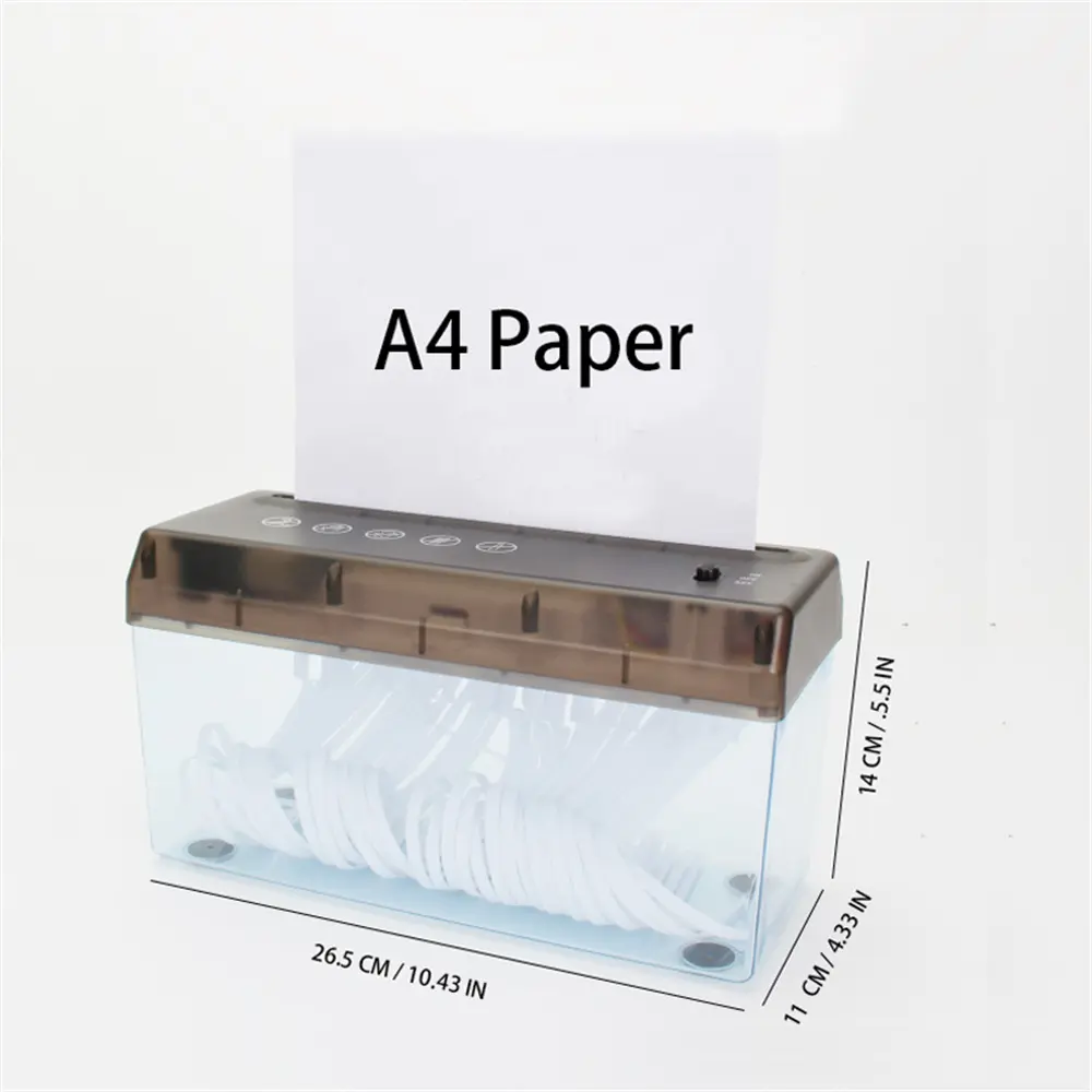 Máy hủy giấy mini, chạy bằng USB, Máy cắt giấy A4 / A6, Máy hủy giấy mini Điện Máy cắt giấy, thích hợp cho văn phòng, gia đình, trường học, máy tính để bàn, văn phòng phẩm