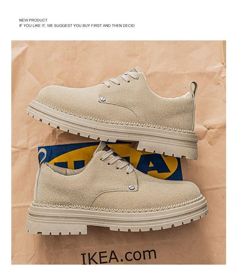 Product Introduction of Men's Shoes 2025 New Spring British Style Retro Low-top Work Boots Yellow Boots Men's Outdoor Sports Martin Boots Slipper 35