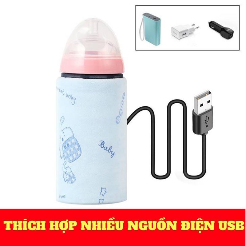Túi thông minh hâm ủ giữ nhiệt bình sữa luôn 40 độ cắm dây bằng USB máy tính sạc dự phòng Em bé