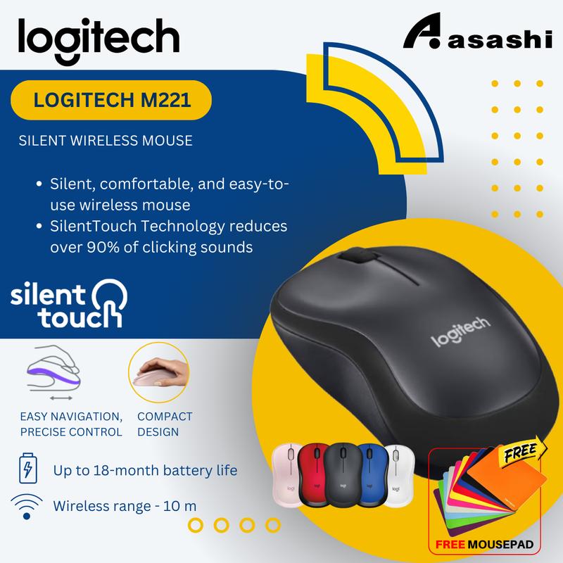 Logitech M221 Wireless Silent Mouse - 3 yrs Limited Hardware Warranty