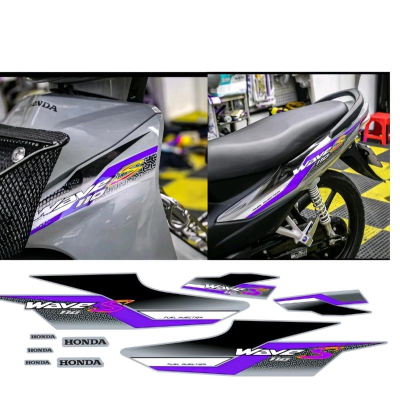 Tem Rời Wave 110 nhãn dán cao cấp chất liệu in 3 lớp ppf chống nước không phai màu logo decal. 1