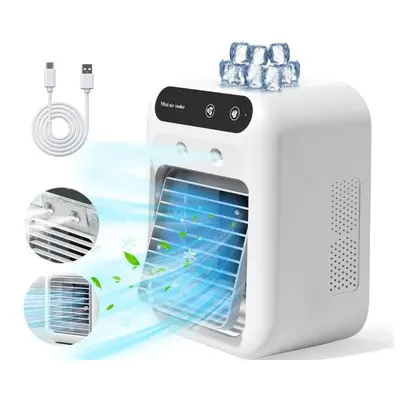 Portable Mini Air Cooler - Personal Ice Cooling Fan, 3 Speeds, Ultra Quiet, For Desk, Bedroom, Tent