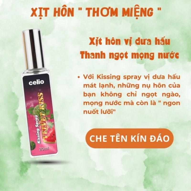 Xịt Thơm Miệng Love Spray Kissing Spray CELIO Hương Juicy Kiss vị Đào, vị Bạc Hà, Vị cafe bùng nổ nụ hôn nồng cháy Xịt Miệng Trà Nữ 1