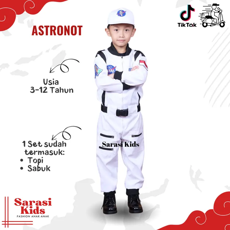 Baju astronot kostum astronot pakaian luar angkasa baju profesi anak 0