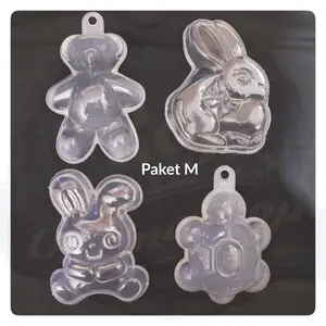 Paket isi 4 Cetakan Nasi Bento Puding Kue dan Jelly M Beruang Kura Bunny Marmut Kelinci BEAR rabbit roti sandwich bekal sekolah Kitchenware