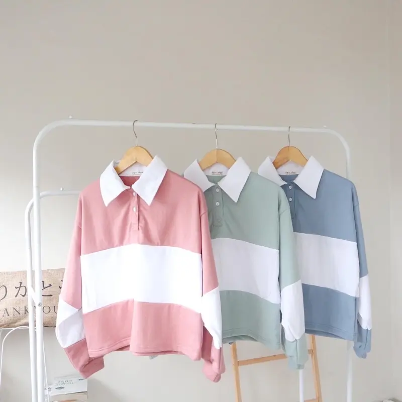 CLAIRE STRIPE OVERSIZE BABY TERY Polo Atasan  Wanita 0
