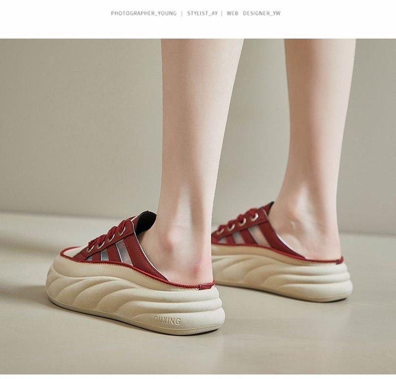 Product Introduction of Slippers Rubber Flat Mid Heel (3-5cm) Closed Toe Microfiber Footwear Comfort Girl Shoes Women Walking Shoes Dance 16