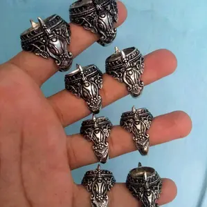 20 PCS Ring Cincin Emban Akik Alpaka Super Motif Ukir Bali