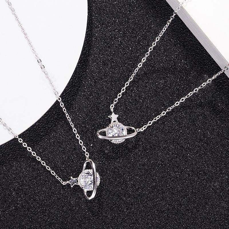 Product Introduction of Vòng Cổ Mặt Dây Chuyền Hành Tinh, Thiết Kế Thanh Lịch Giống Cổ Tích Độc Đáo Bầu Trời Đầy Sao Phong Cách Ngầu Đơn Giản, Dây Chuyền Xương Đòn Ngôi Sao Năm Cánh 4