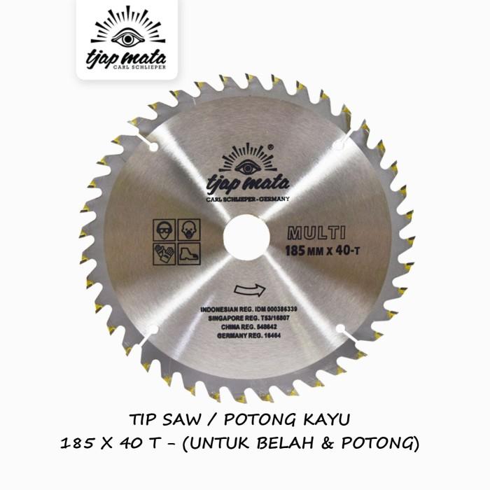 Gambar TJAP MATA / CAP MATA Gergaji TCT TIP SAW For Wood, Circular Saw Potong / Belah Kayu 185 X 40 T dari Tjap Mata Indonesia Kota Administrasi Jakarta Pusat Tokopedia