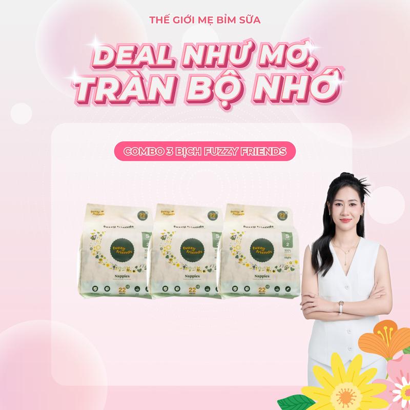 [TGMBS] Combo 3 bịch Premium Fuzzy Friends cao cấp êm mềm mịn cho bé