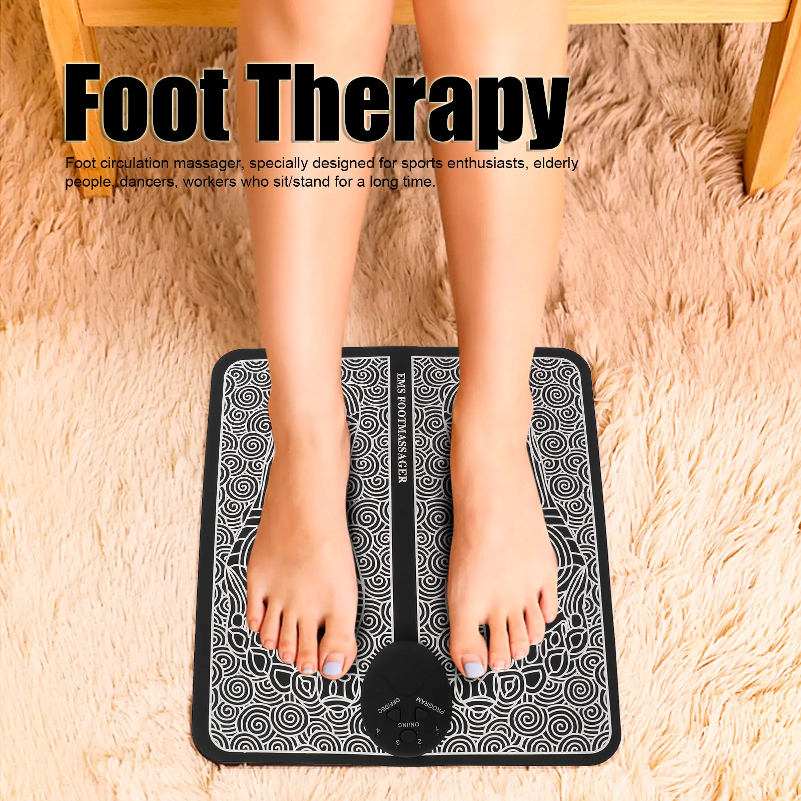 EMS Foot Massager Machine Intelligent Electric Pulse Therapy Muscle Stimulation Mat