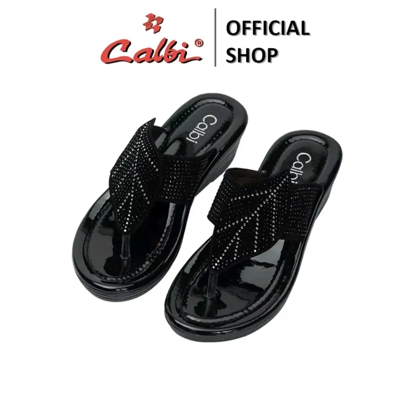 [Best seller] SANDAL WEDGES CALBI WANITA MURAH Wedge Karet Sendal Cewek 2