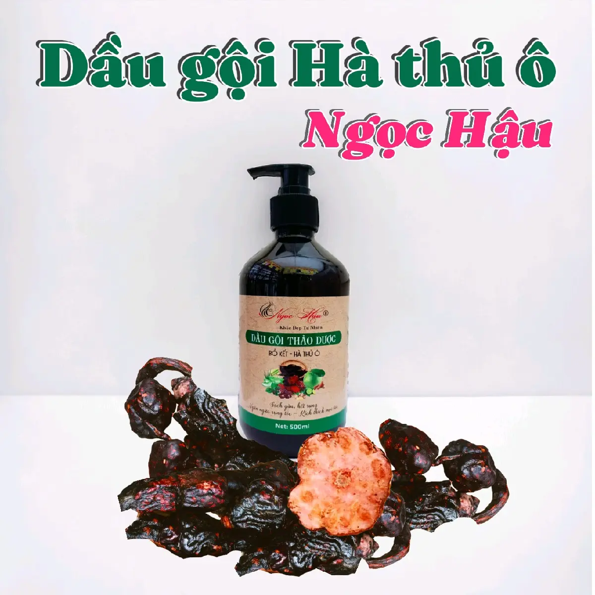 Dầu gội Ngọc Hậu  Bồ kết & Hà thủ ô (500ml) tặng mẫu thử dầu xả