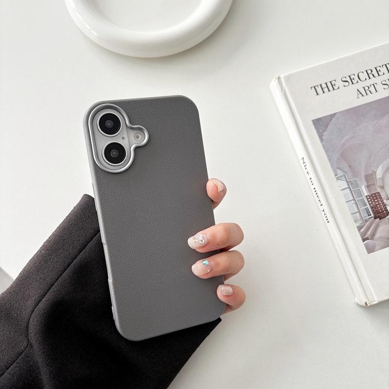 Product Introduction of Minimalist Solid Color Case for Apple 15 New iPhone Case iPhone 16 Pro Max Niche High-end Feel 14 Leather Texture 13 1