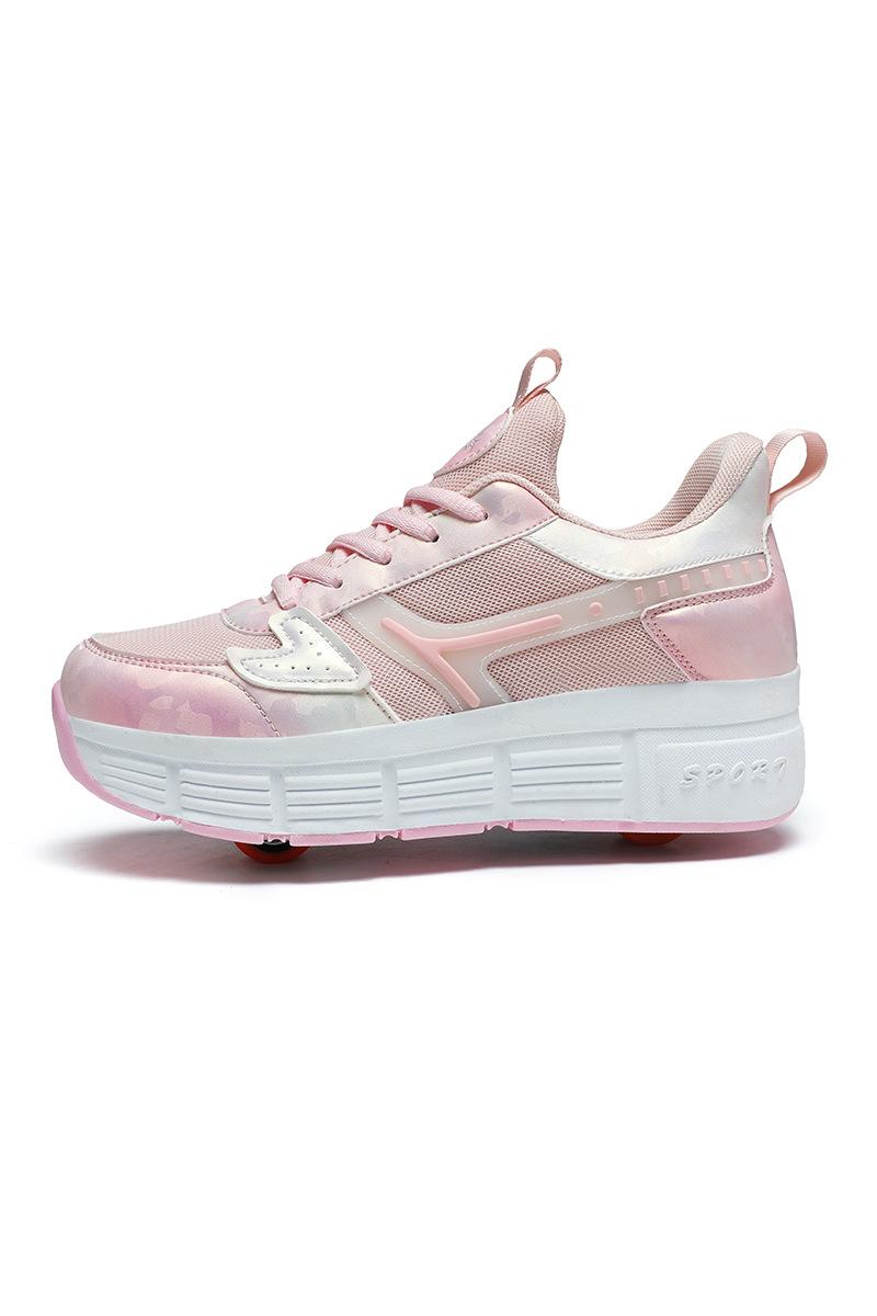 Product Introduction of Huiluo Heelys Skates Rollerskate LED Light Shoes with Shoelace Wheels Factory Direct Sales Order 23