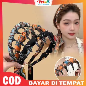 MALL Bando Rambut Pita Scarf Vintage – Aksesoris Fashion Wanita Korea Style BND22