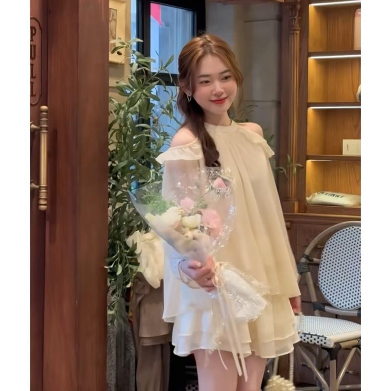 Set tơ bèo hở vai Lisssadress, set áo quần tiểu thư tay dài dilyshop Trơn Trơn Nữ Top, DILYSHOP_ S110 | BigBuy360 - bigbuy360.vn
