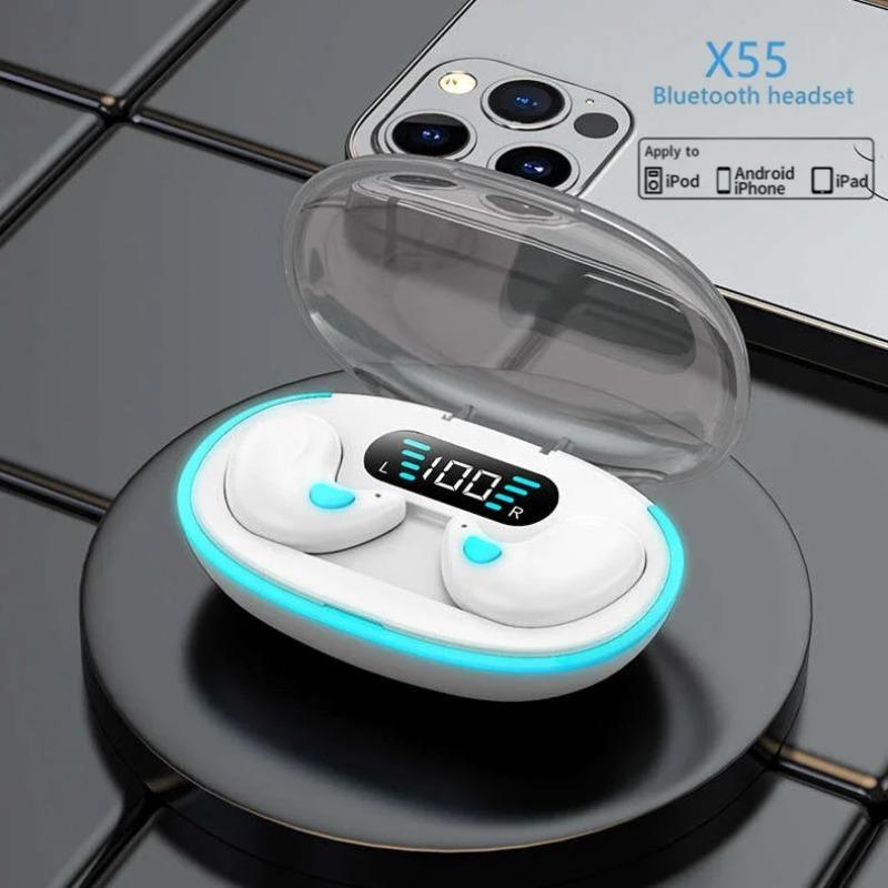 Tai Nghe Không Dây, X55, Phiên Bản 5.0, Vô Hình, Thích Hợp Đi Du Lịch Và Ngủ, Tai Nghe Nhét Tai, Giảm Tiếng Ồn, Tai Nghe Trong Tai, Tai Nghe 0