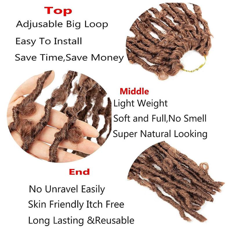 Product Introduction of Butterfly Faux Crochet Goddess Braids Wig Looped Distressed Butterfly Soft Locs Crochet Dreadlocks Synthetic Hair Extension 39