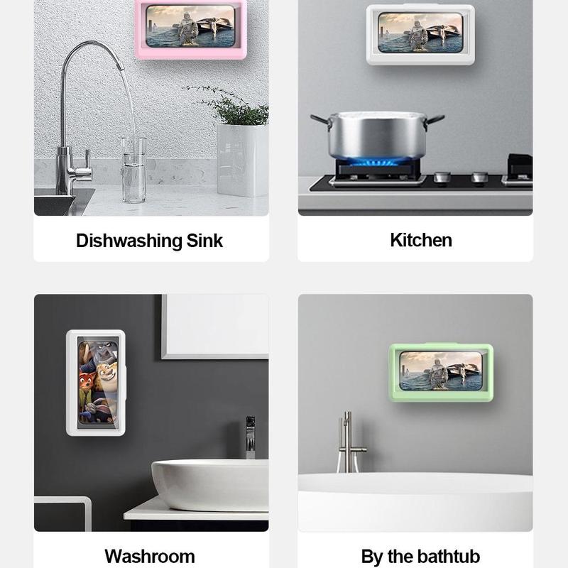 Product Introduction of 360-Degree Rotatable Smartphone Stand, Waterproof Shower Cellphone Holder, Wall Mounted Phone Holder for Bathroom, Kitchen & Home, Smartphone Accessories 17