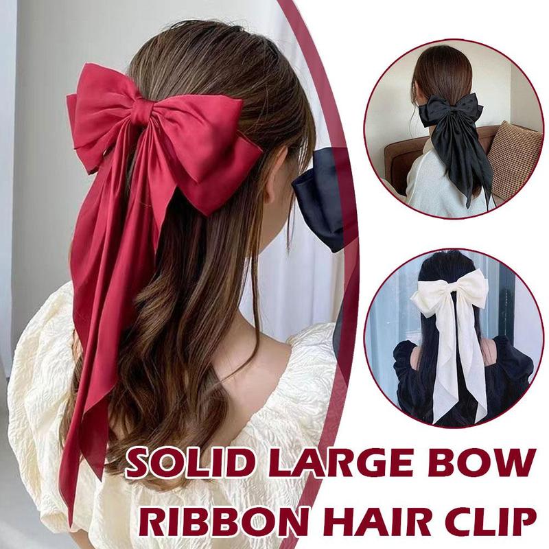 Product Introduction of Korea Elegant Long Bow Hairpin Large Ribbon Hair Clip Ribbon Clip Bow Grip Floating Braid Clip S2H9 39
