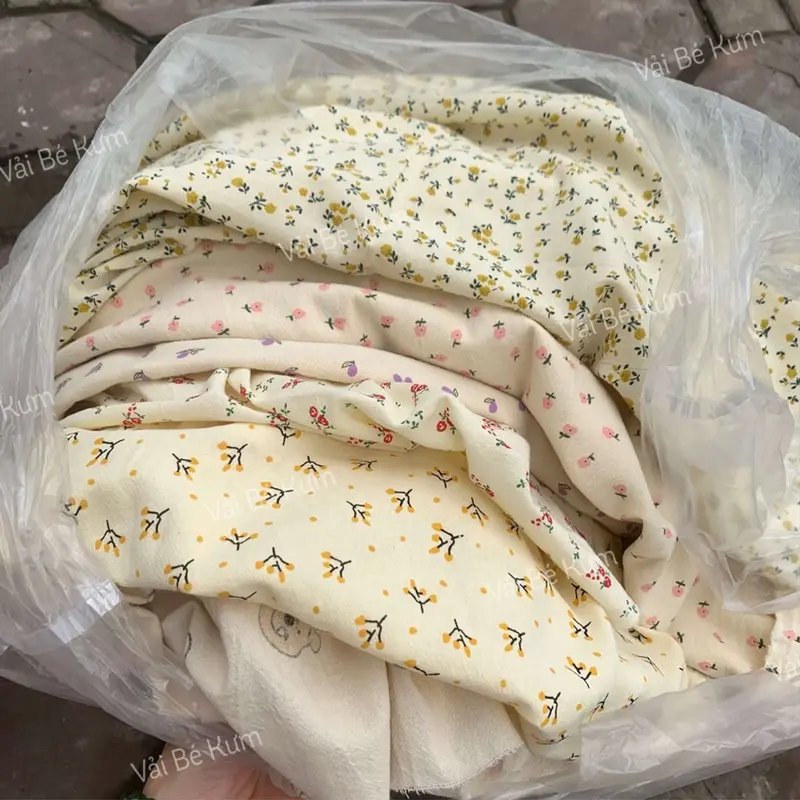Vải thô cara Vải đũi cara thocara cotton may đồ cho bé 1
