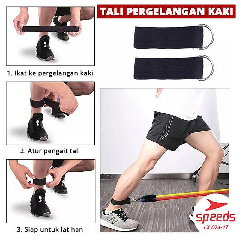 Speeds Resistance Bands 11 in 1 Set Alat Olahraga Outdoor Pembantu Fitness Gym Tali Chess Resistance Bisa Untuk Melatih Tendangan Keras 024-17 6