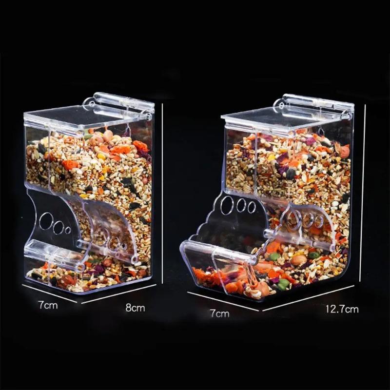Hamster Rabbit Food Dispenser Feeder Plastic Clear Automatic Pet Feeder For Hamster Guinea Pigs Rabbit Food Bowl Container 8