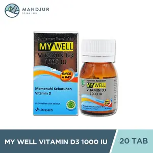 My Well Vit D3 1000 IU 20 Tablet - Suplemen Vitamin D 1000 IU My Well Vit D3 1000 IU 20 Tablet - Suplemen Vitamin D 1000 IU