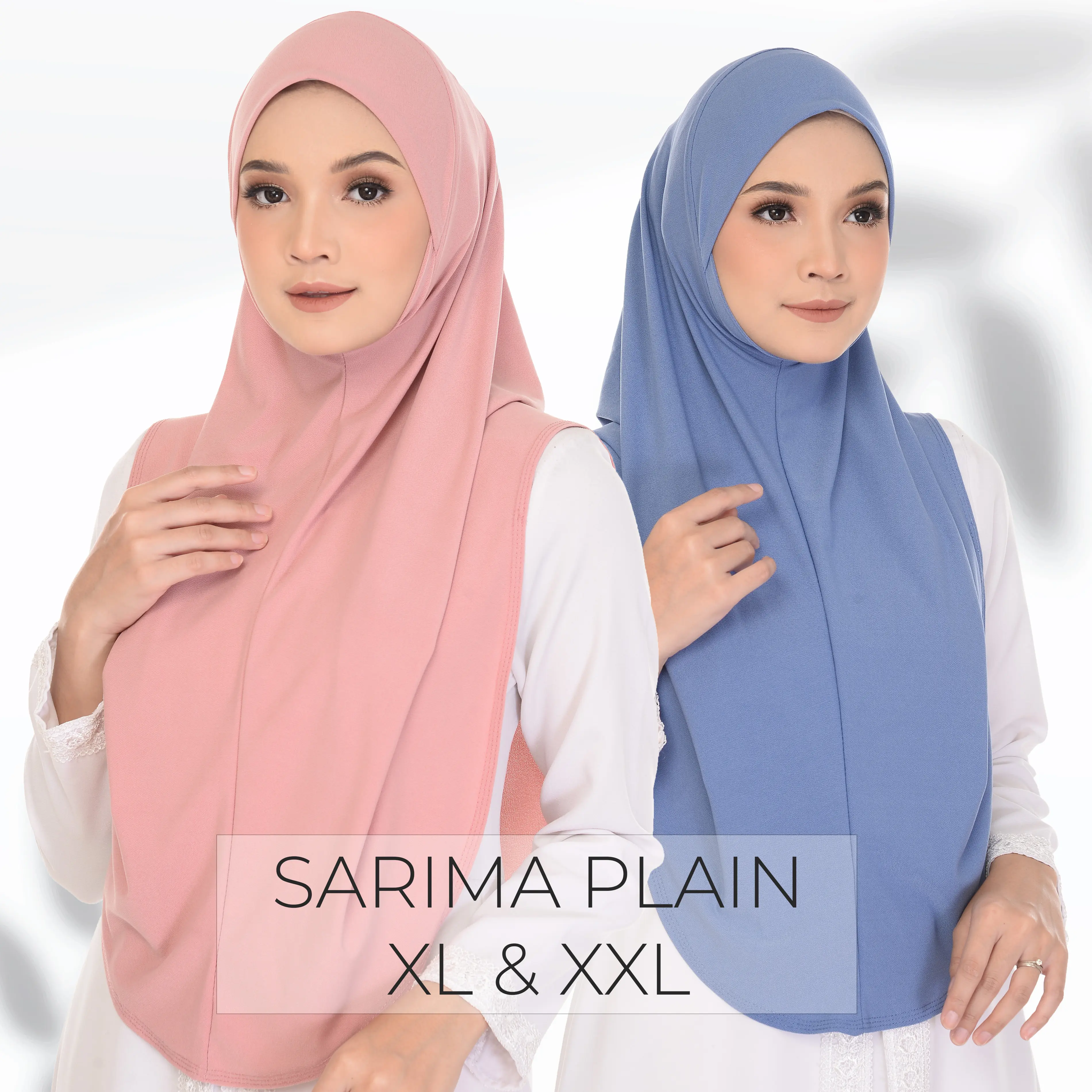 READY STOCK  Tudung Sarung Labuh Leena XL / XXL Plain Moscrepe Hijab