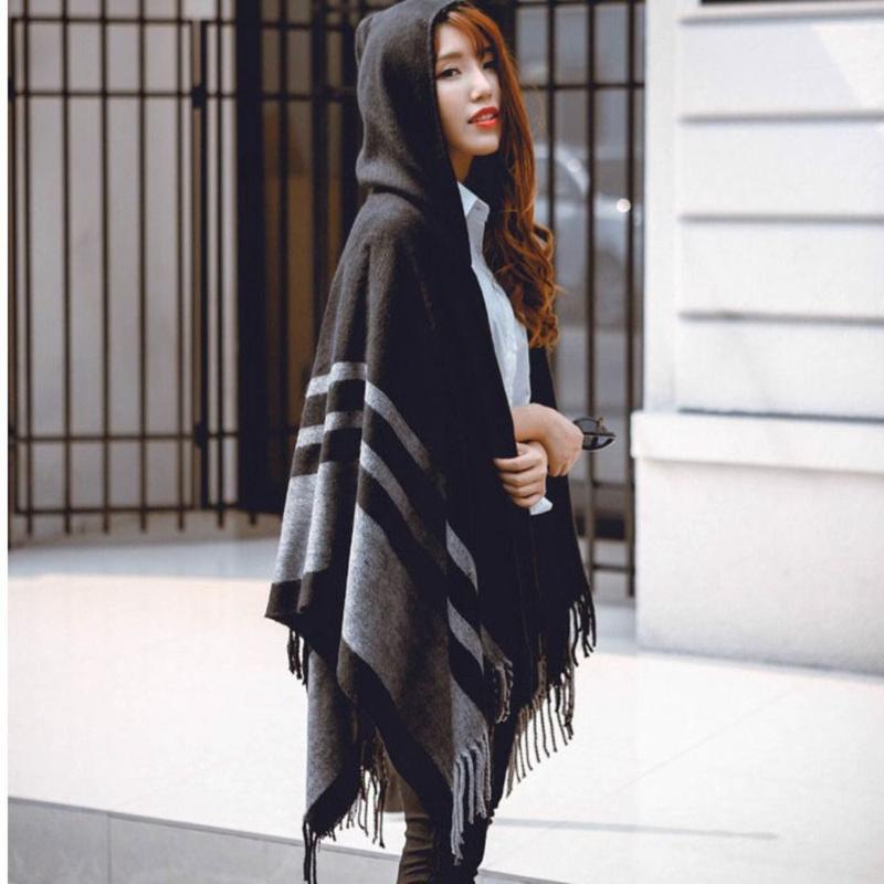 Product Introduction of Fashion Winter Warm Fleece Shawl Hooded Imitation Cashmere Wraps Scarf Thicken Cloak Cardigan 18