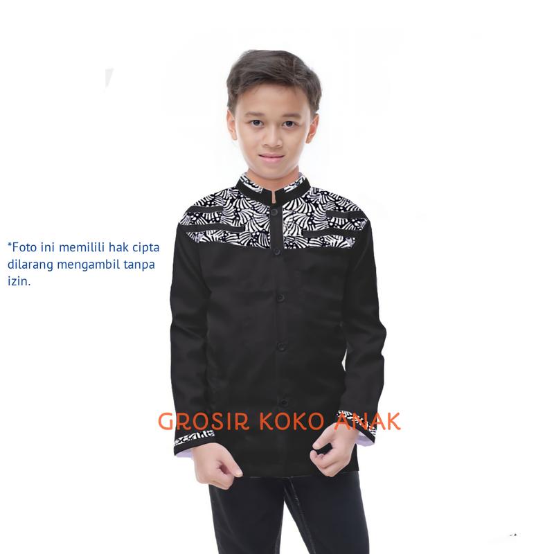 Baju Koko Anak Laki-Laki Muslim Cowok Atasan Lengan Panjang Premium Murah Terbaru Katun Nyaman 3