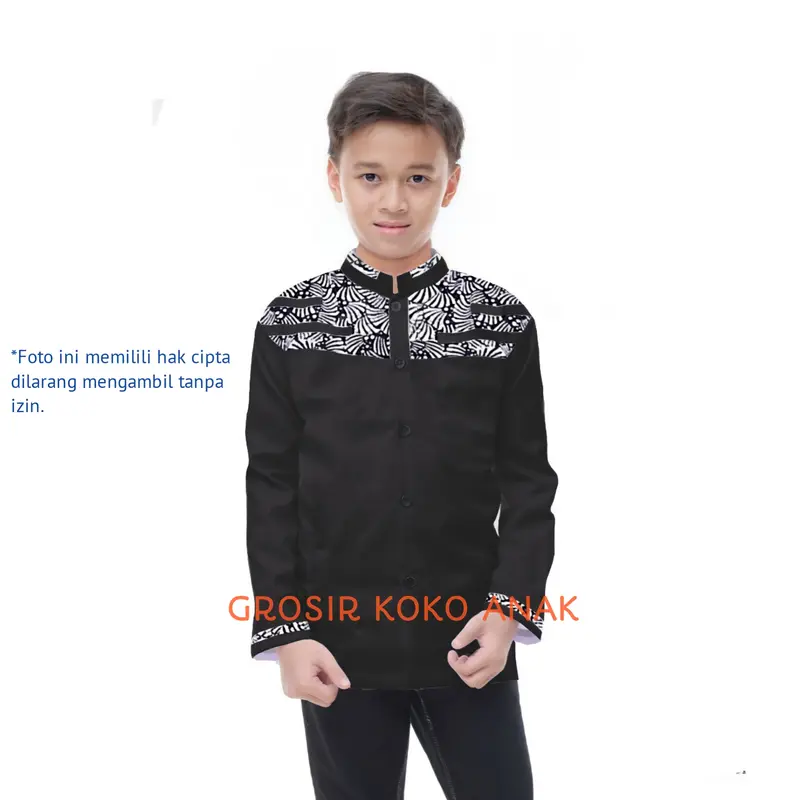 Baju Koko Anak Laki-Laki Muslim Cowok Atasan Lengan Panjang Premium Murah Terbaru Katun Nyaman 3