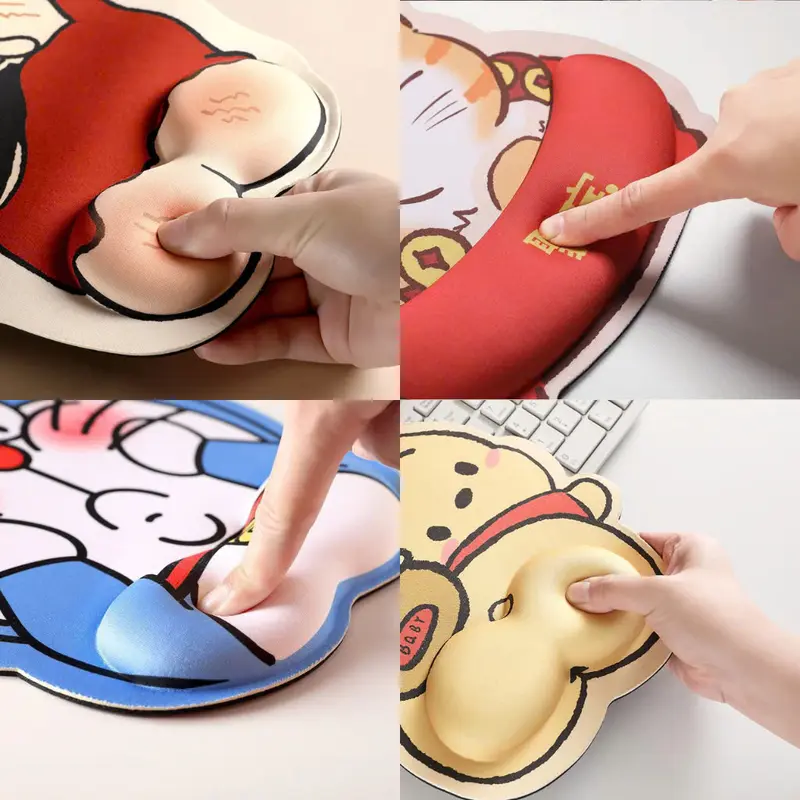 Lót chuột có đệm tay, Kê tay bàn phím cute hình capybara, shin, corgi, losto, doremon lót chuột có đệm tay chống mỏi tay và chai tay 5