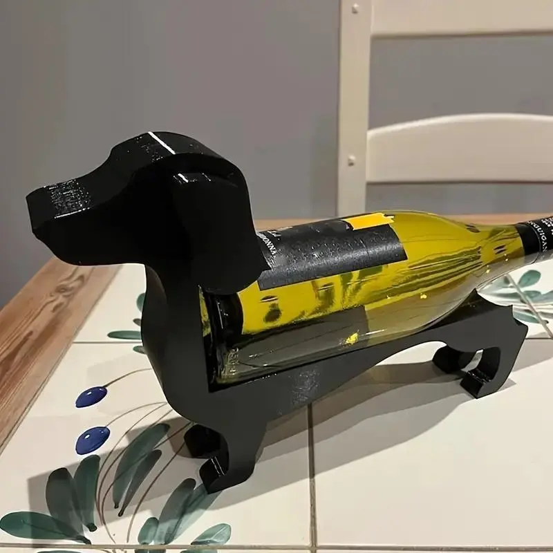 Dog Design Wine Bottle Holder, 1 Count Unique Wine Bottle Rack, Wine Bottle Holder for Home Kitchen Bar Decor 4