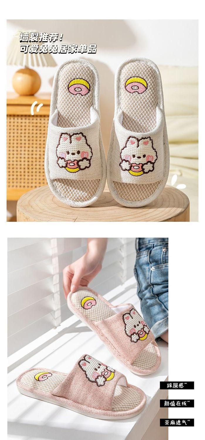 Product Introduction of Dép Vải Lanh,Dép Văn Phòng Đi Trong Nhà Hình Thỏ Donus & Gấu Trà Sữa Siêu Dễ Thương Cao Cấp New2025 - 4 Màu Sắc Cute - Slipper 20